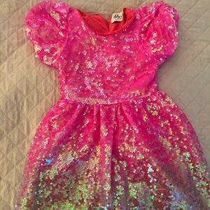 Pink Sequin Kids Costume Dress